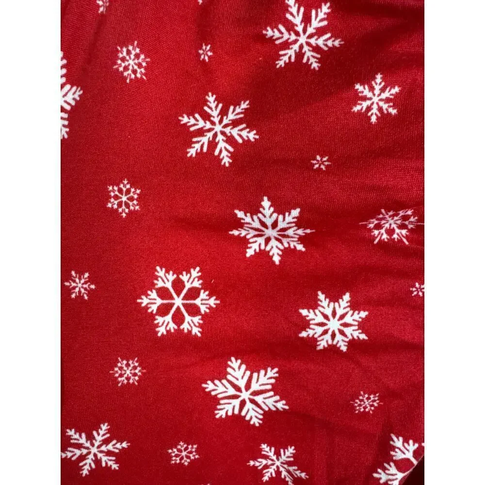 Btween Winter Holiday Theme Sequined Snow Flake Patterns Red‎ Girls Size 6 NWT